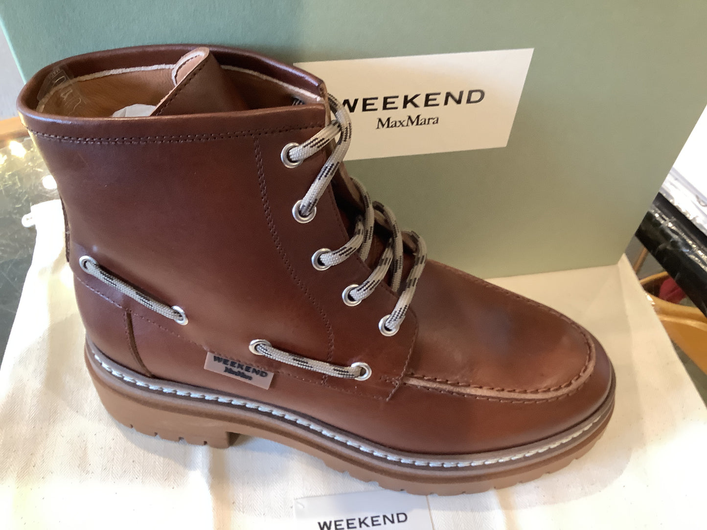 Maxmara pantone leather short boots