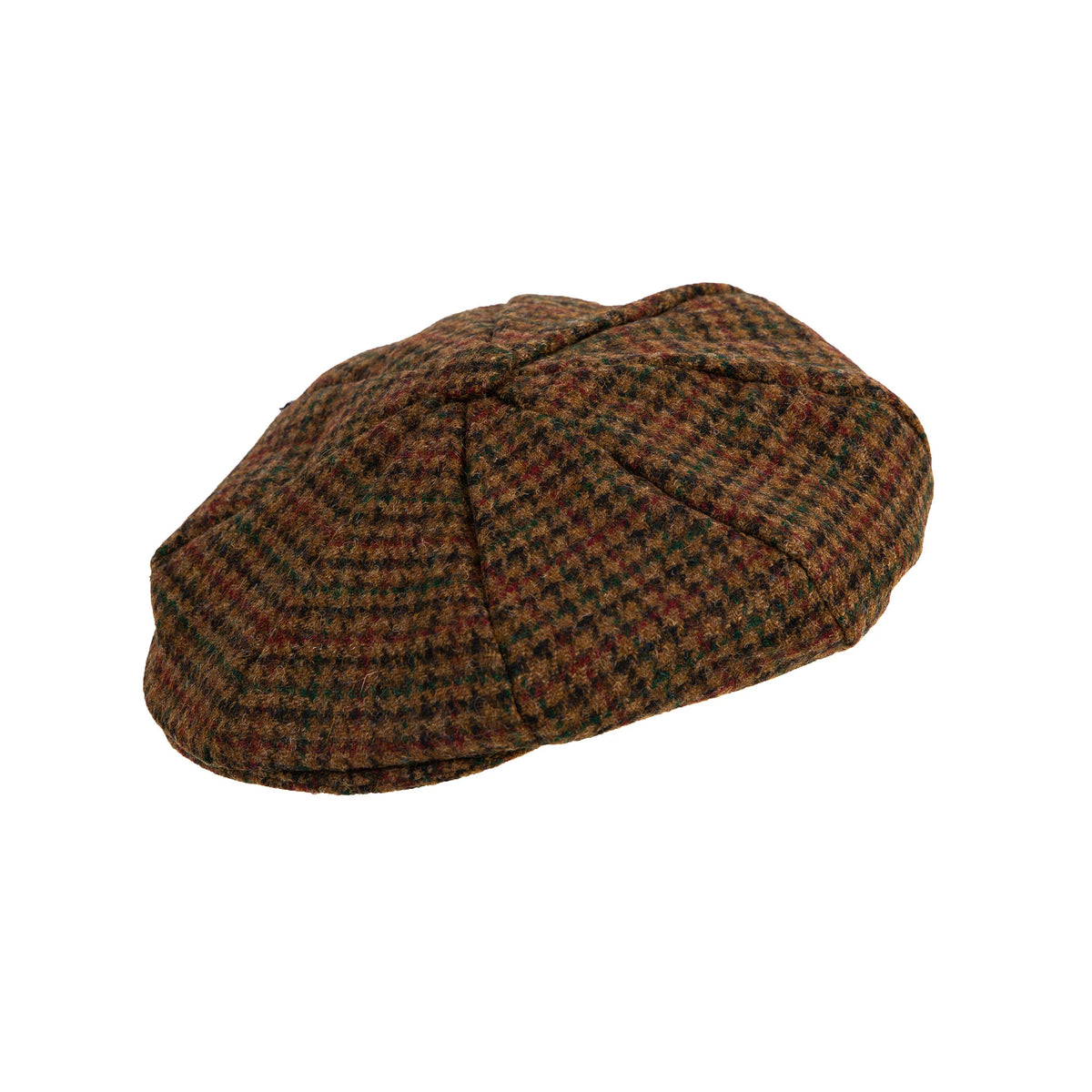 Abraham Moon Tweed Dogtooth Check Newsboy Cap