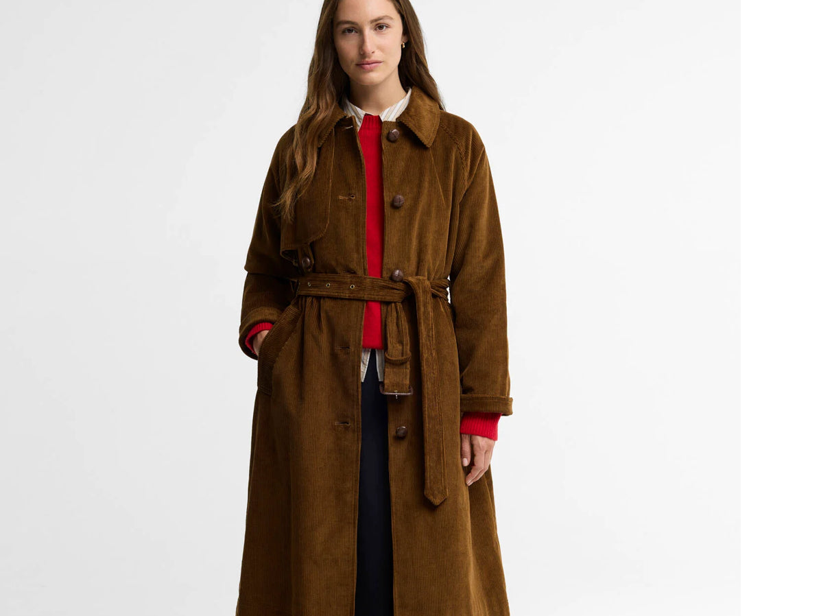 Barbour Antonella cord trench coat