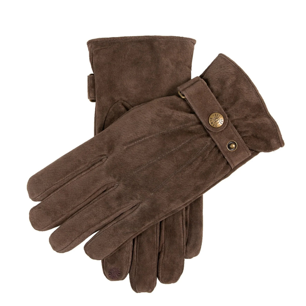 Touchscreen Water-Resistant Three-Point Fleece-Lined Suede Gloves (Morley)