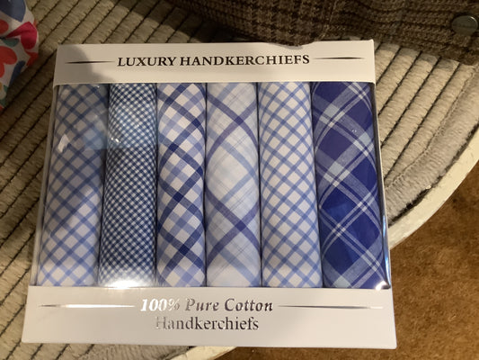 Le Chateau 6 Box Tartan Handkerchiefs
