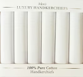 Le Chateau 6 Box White Satin Handkerchiefs