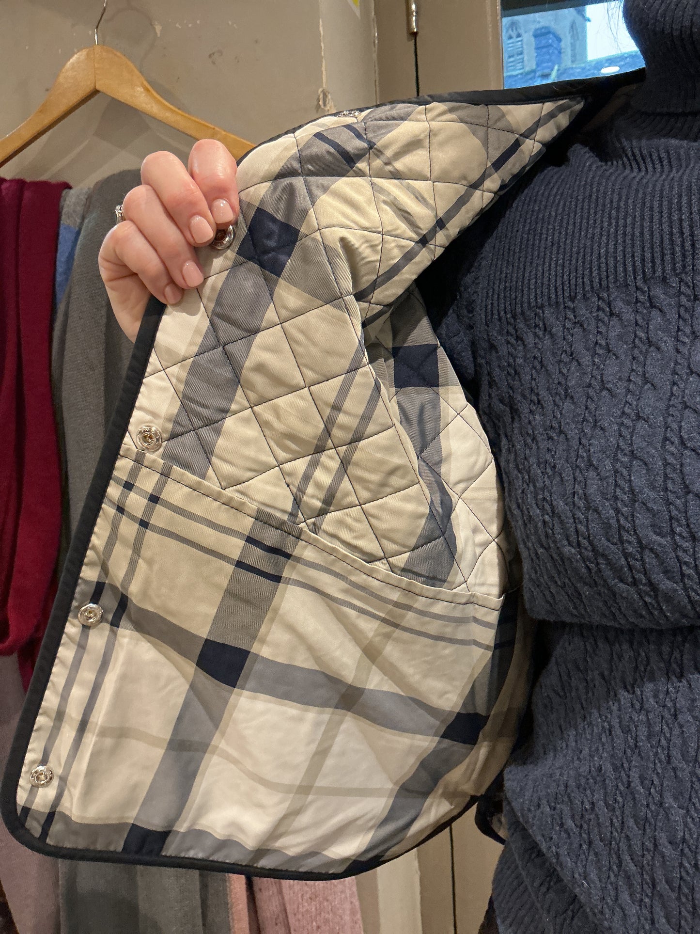 Barbour Cashel collarless quilted jacket