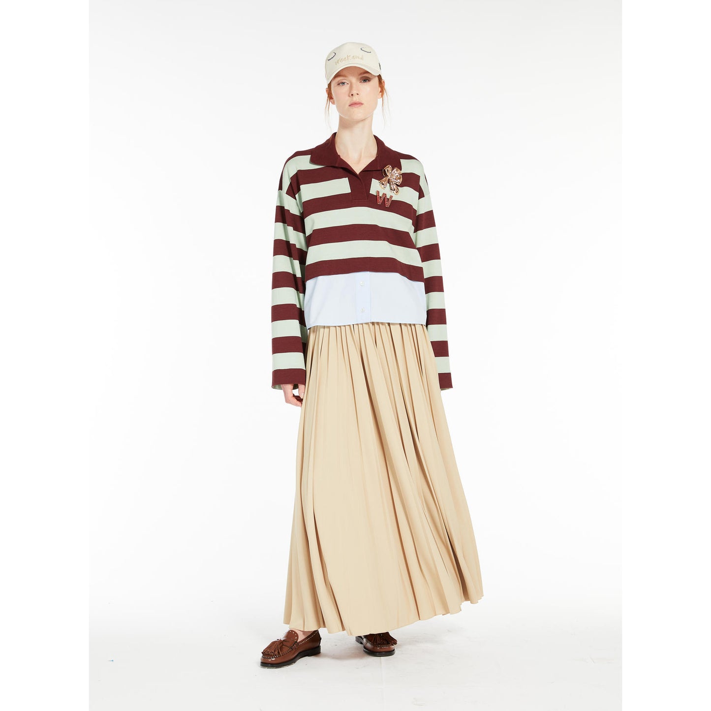 Maxmara Weekend Bleu Jersey Skirt