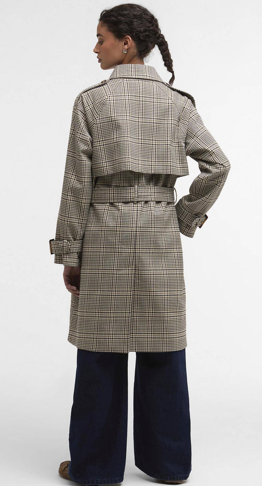 Barbour Maia check Trench Coat