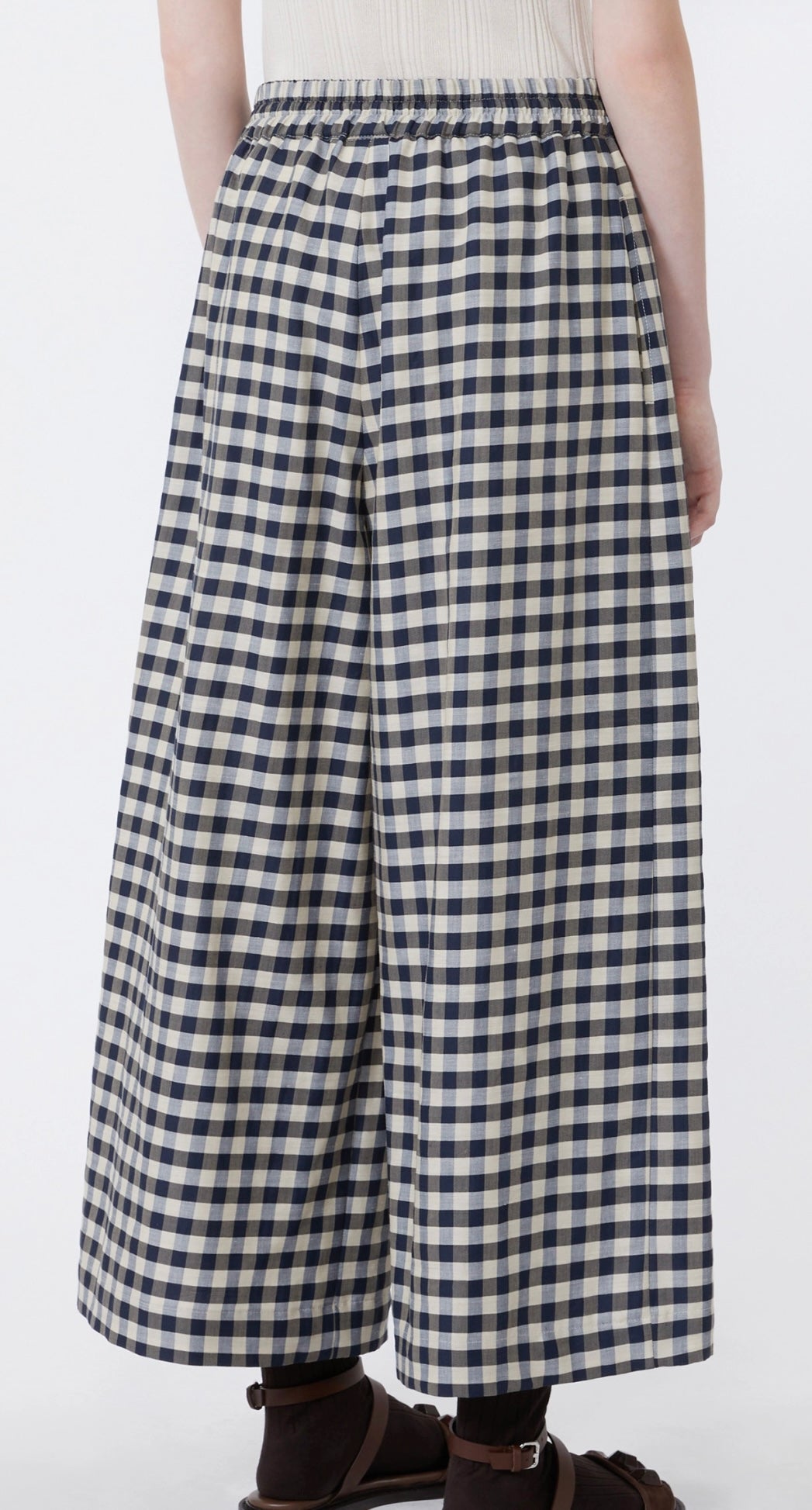 Cotton and ramie Batavia trousers - Navy