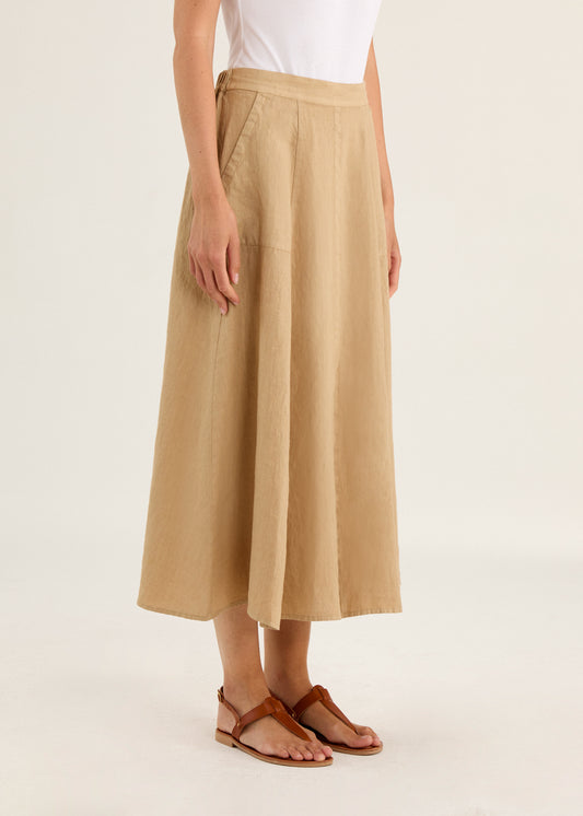 Garment Dyed Skirt with Elastic Back