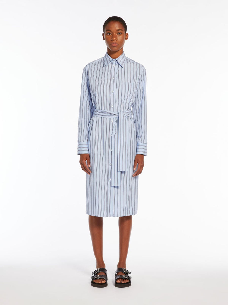 ワンピース MAX MARA POPLIN CHEMISIER DRESS MaxMara Weekend Striped Poplin & Silk Chemisier Dress – Stow