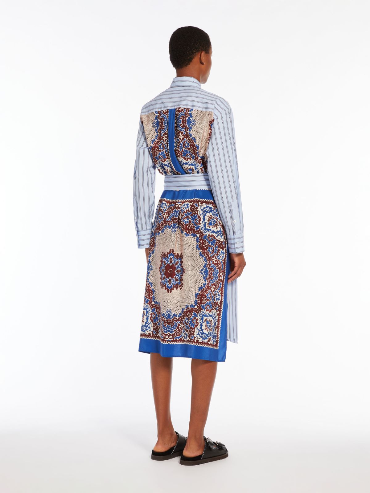 MaxMara Weekend Striped Poplin & Silk Chemisier Dress