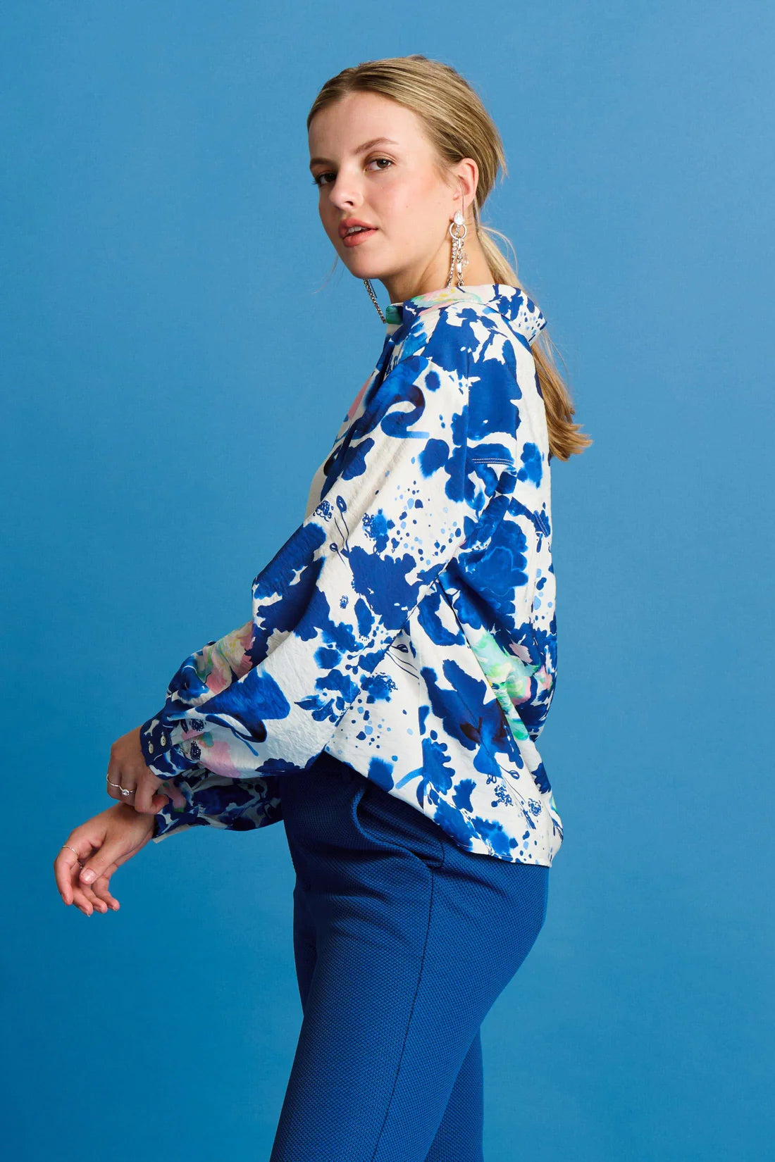 POM Amsterdam Blouse - Violet Crane Birds