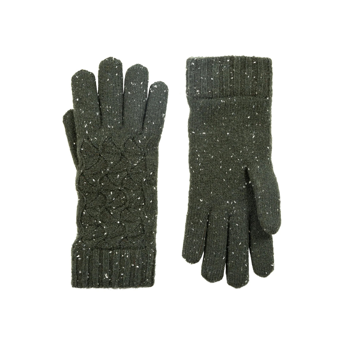 Lace Knit Gloves with Marl Yarn