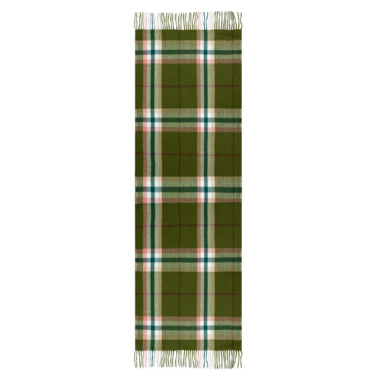 Plaid Check Scarf with Tassels