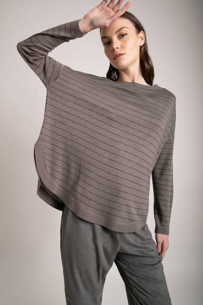 Purotatto Striped Crew Sweater