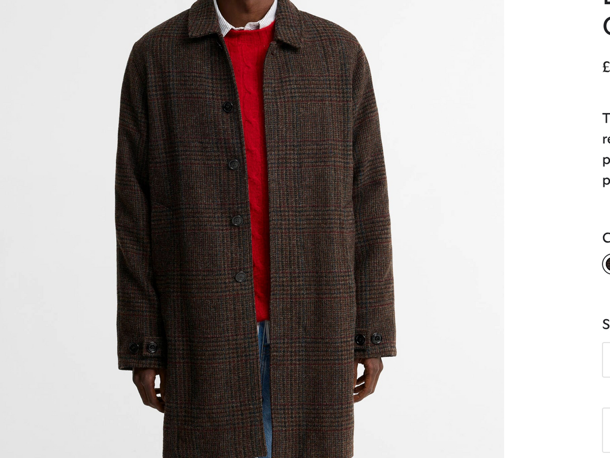 Barbour Lorden check overcoat