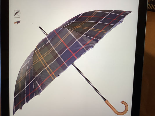 Barbour mixed tartan full length umbrella