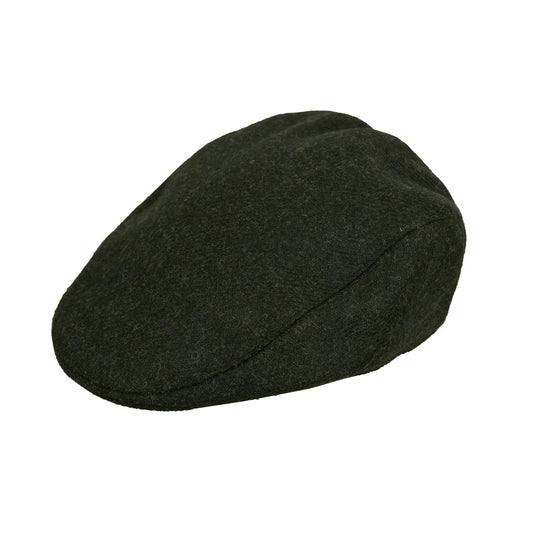 Abraham Moon Plain Tweed Flat Cap - Fernworthy