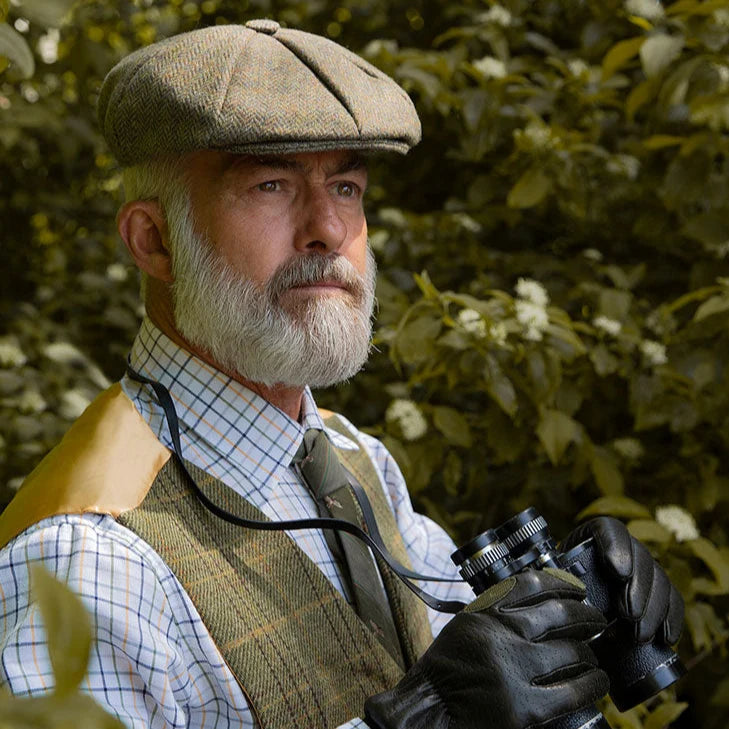 Abraham Moon Herringbone Tweed Newsboy Cap