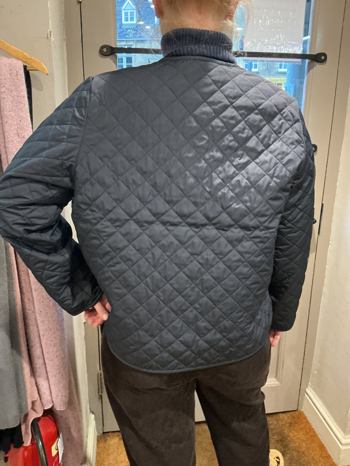Barbour Cashel collarless quilted jacket