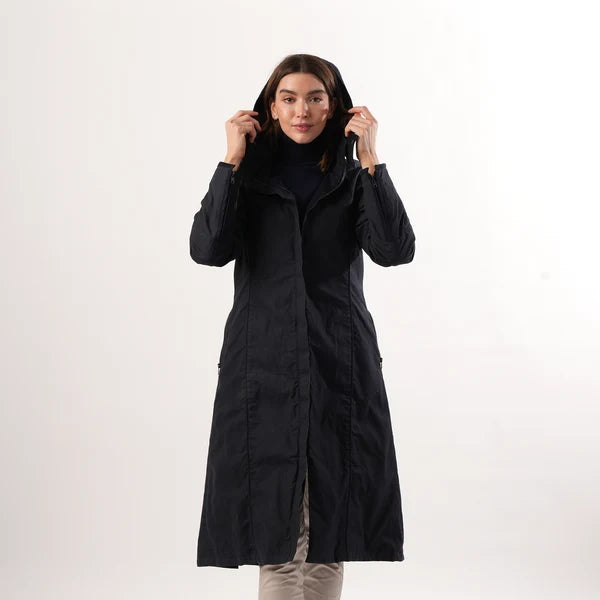 Eleanor Navy Quilted Waterproof Coat