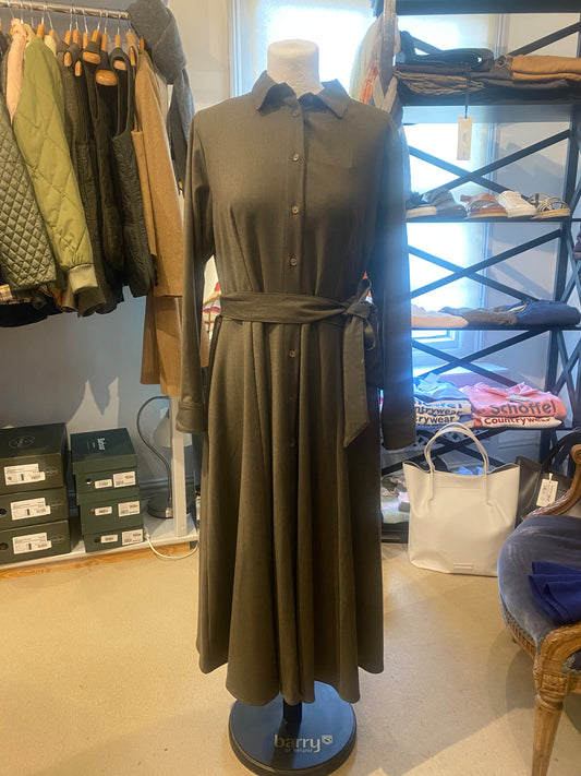 Rosso35 Dark Green Shirt Dress
