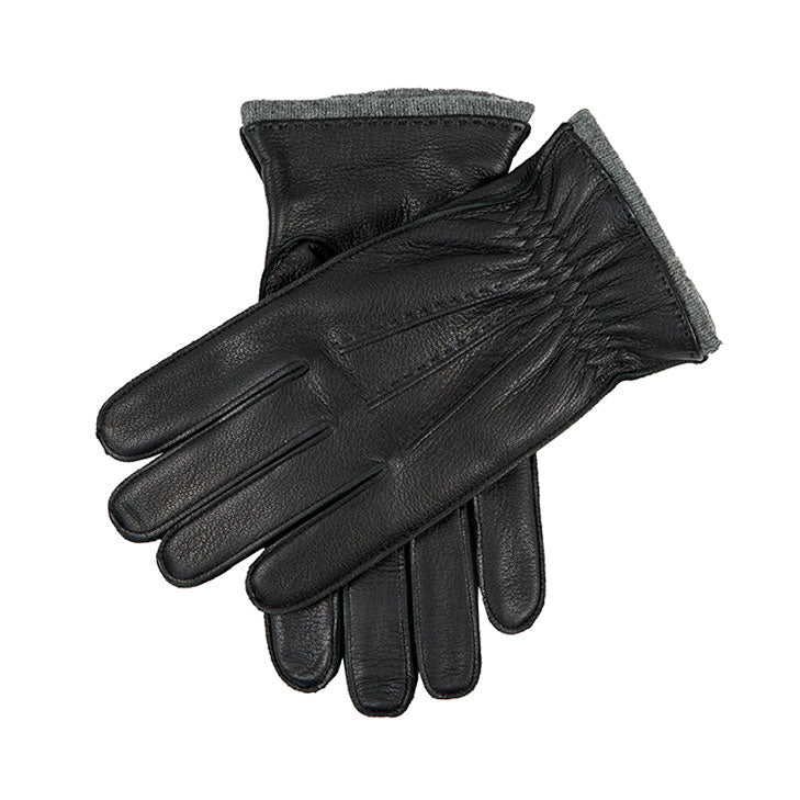 Three-Point Cashmere-Lined Deerskin Leather Gloves with Cashmere Cuffs - Edington