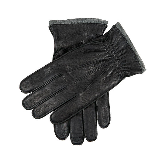 Three-Point Cashmere-Lined Deerskin Leather Gloves with Cashmere Cuffs - Edington