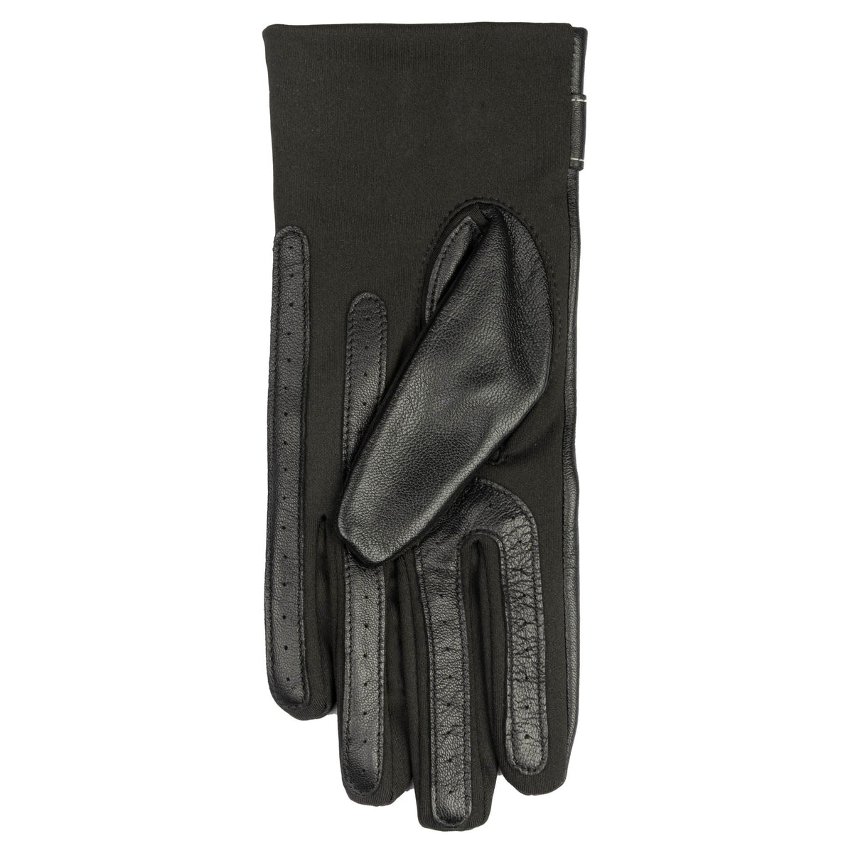 Water-Resistant Faux Silk-Lined Leather and Fabric Gloves