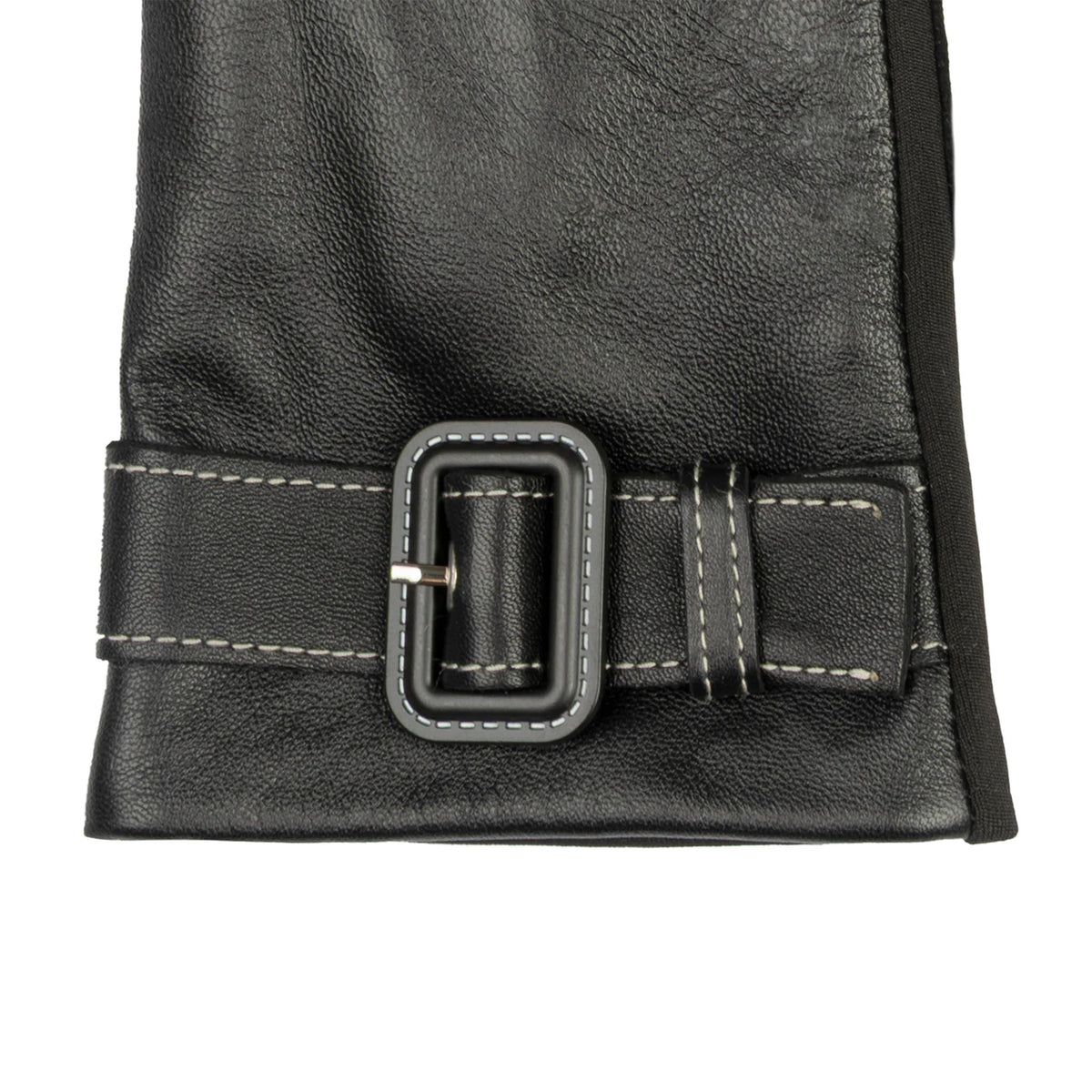 Water-Resistant Faux Silk-Lined Leather and Fabric Gloves