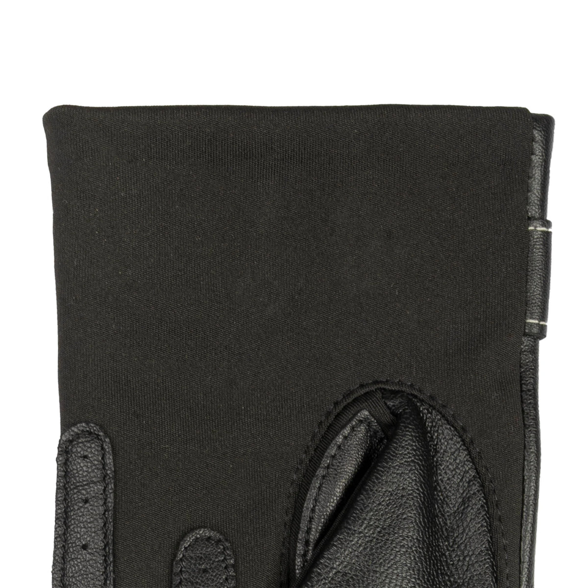 Water-Resistant Faux Silk-Lined Leather and Fabric Gloves