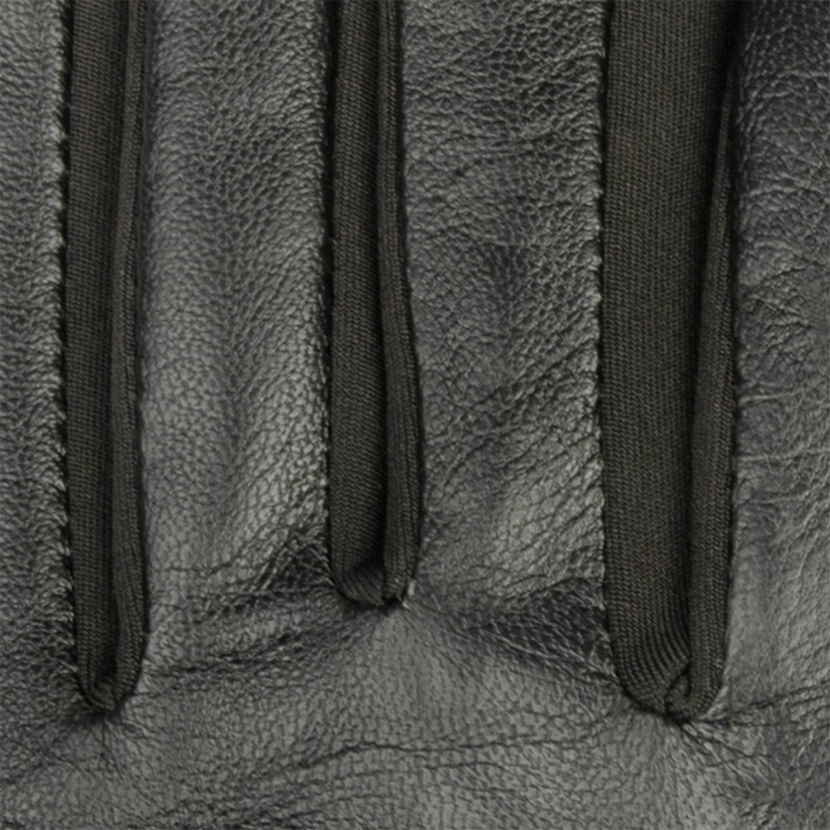 Water-Resistant Faux Silk-Lined Leather and Fabric Gloves