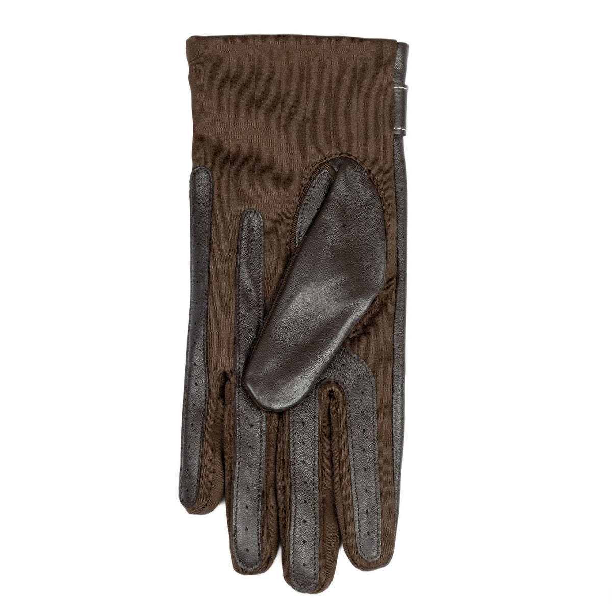Water-Resistant Faux Silk-Lined Leather and Fabric Gloves