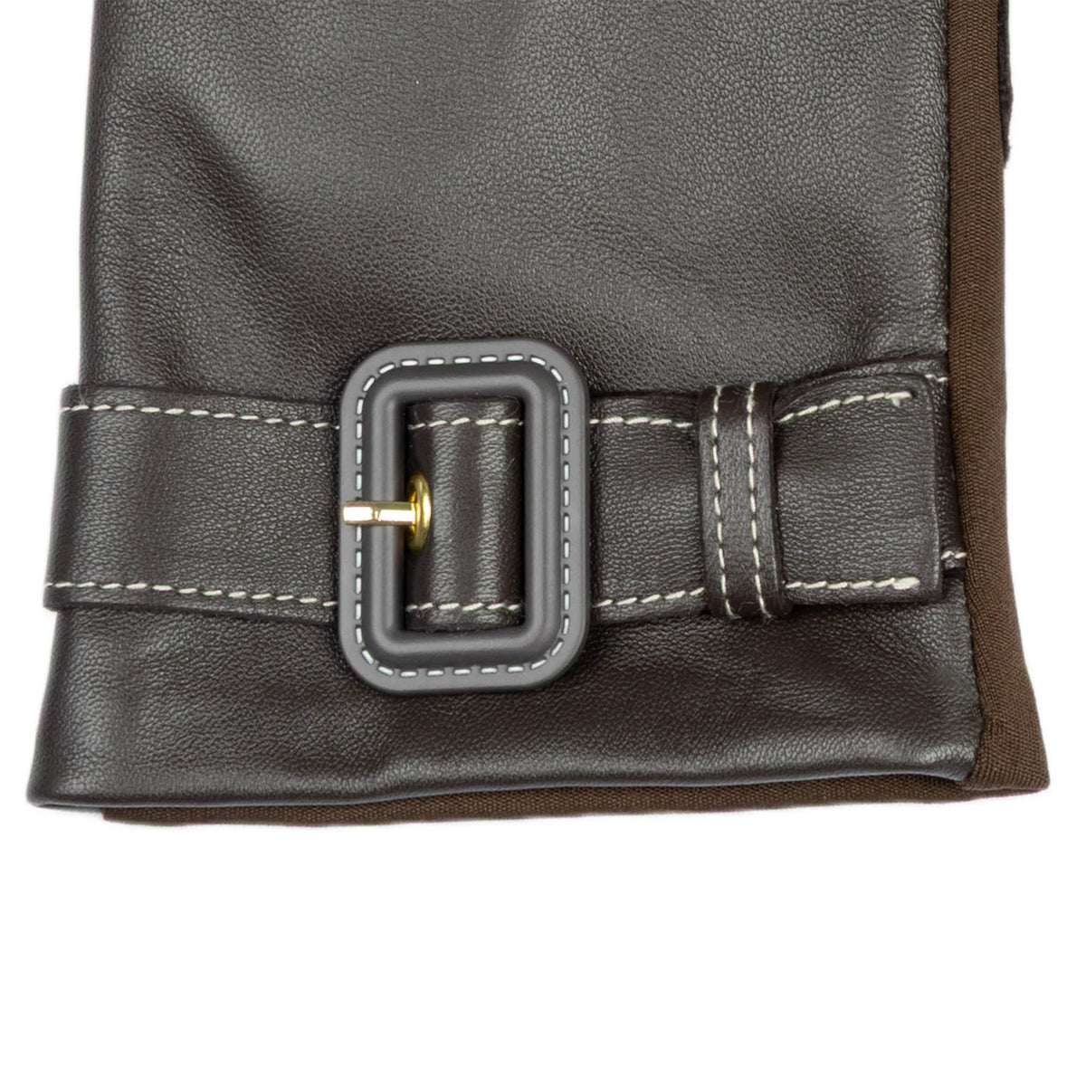 Water-Resistant Faux Silk-Lined Leather and Fabric Gloves
