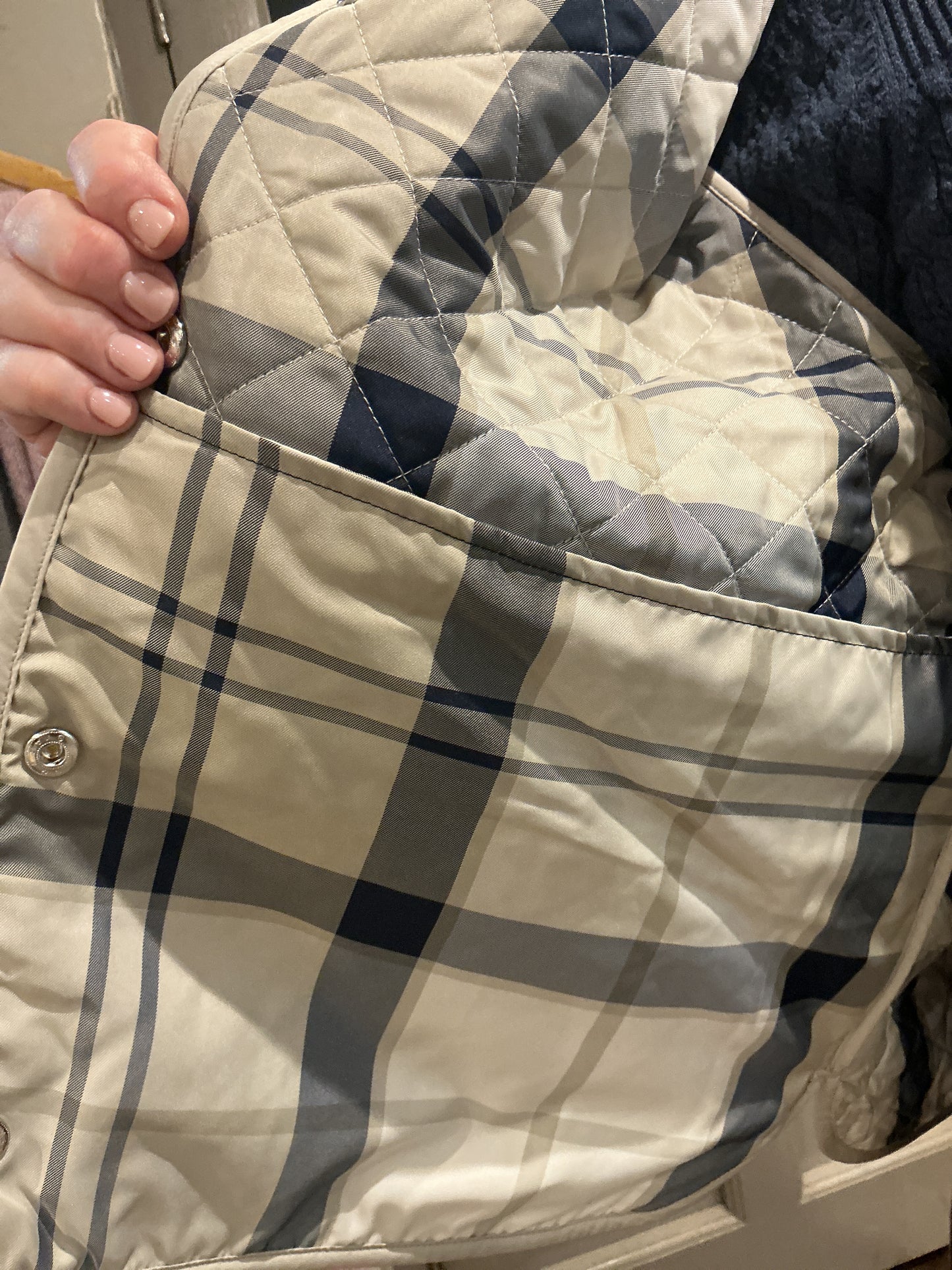 Barbour Cashel collarless quilted jacket