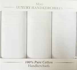 Le Chateau 3 Box White Satin Handkerchiefs