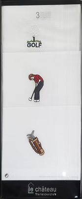 Le Chateau 3 Box Embroidered Golf Handkerchiefs