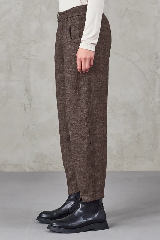 Transit Par Such Comfort Fit Trousers - Salt & Pepper Wool Blend
