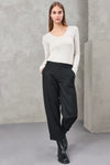 Transit Par Such Comfort fit pant in light boiled wool with viscose georgette inserts