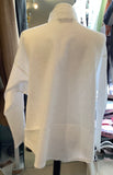 YaccoMaricard  Assymetrical cotton lawn shirt White