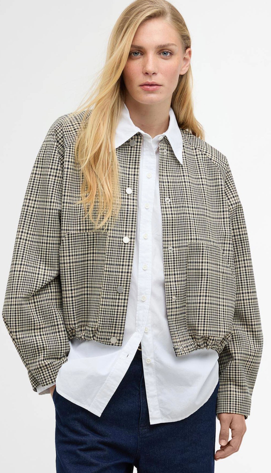Barbour Leyburn check bomber jacket