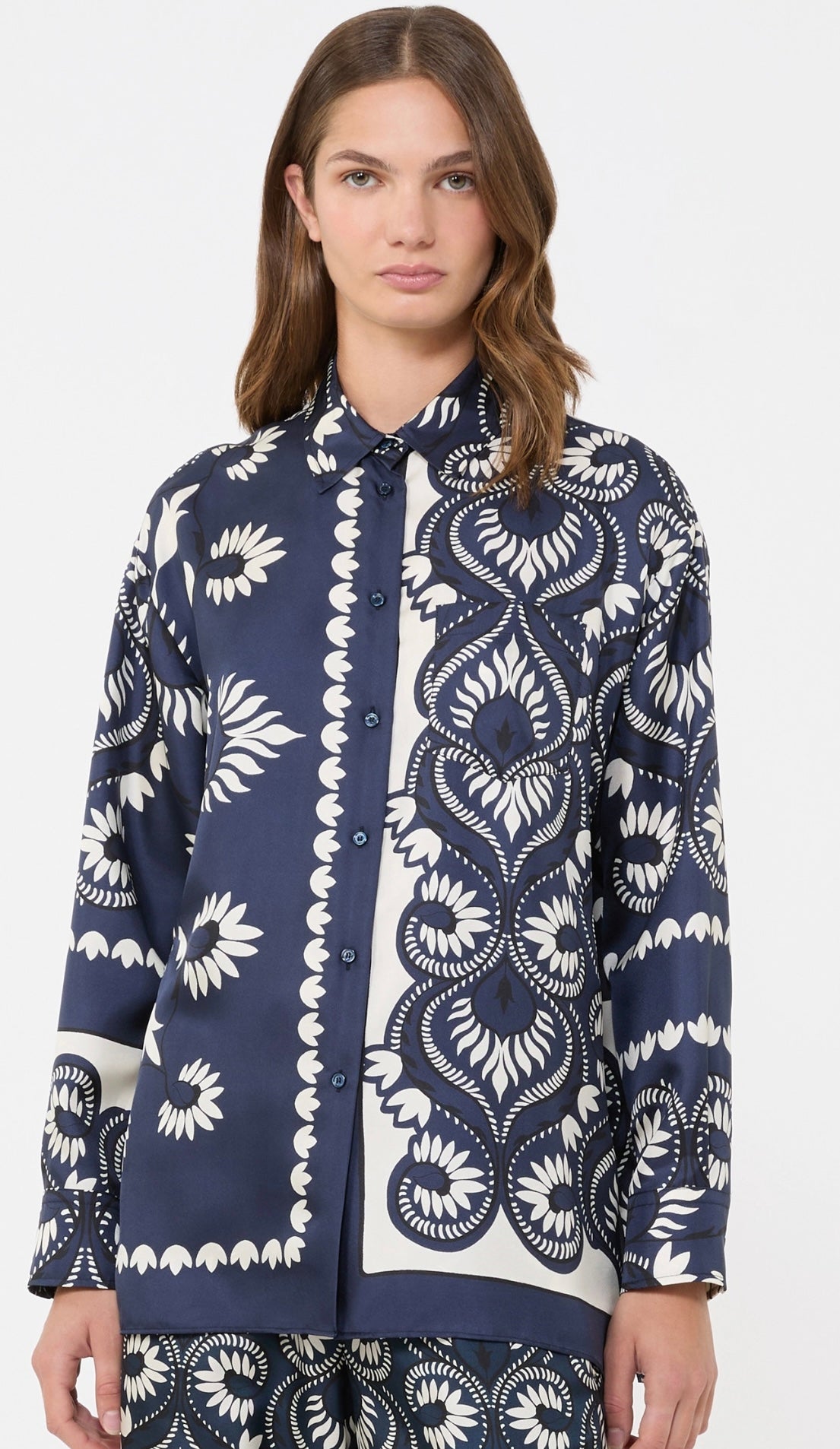 Maxmara Printed Silk Patchwork shirt