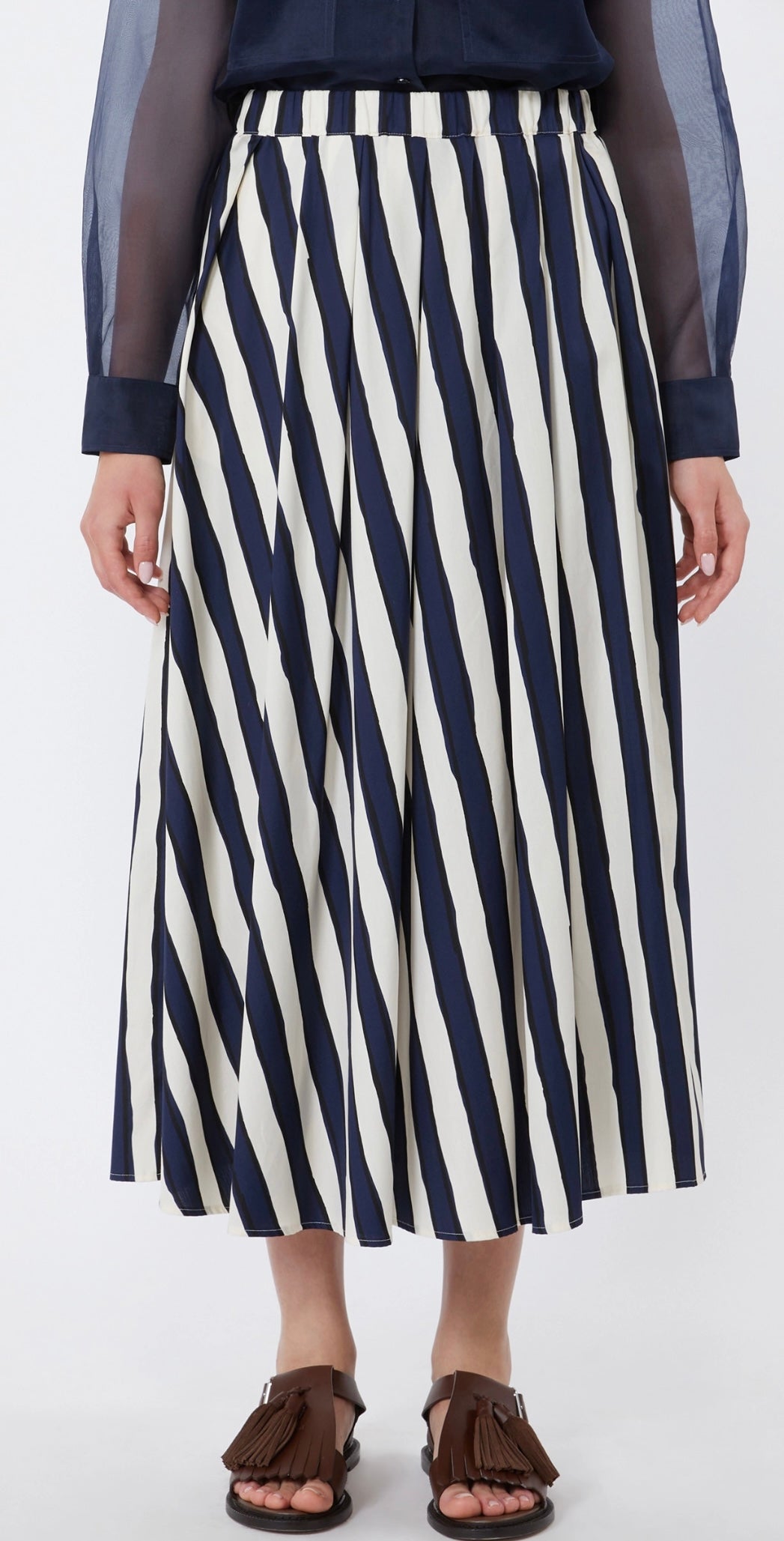 Maxmara Printed Poplin Pleated skirt