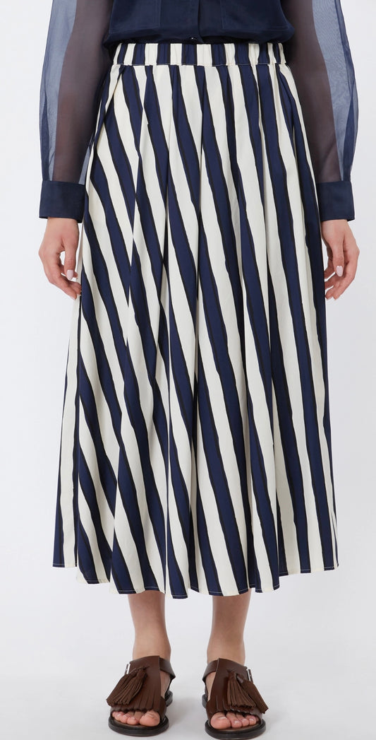 Maxmara Printed Poplin Pleated skirt