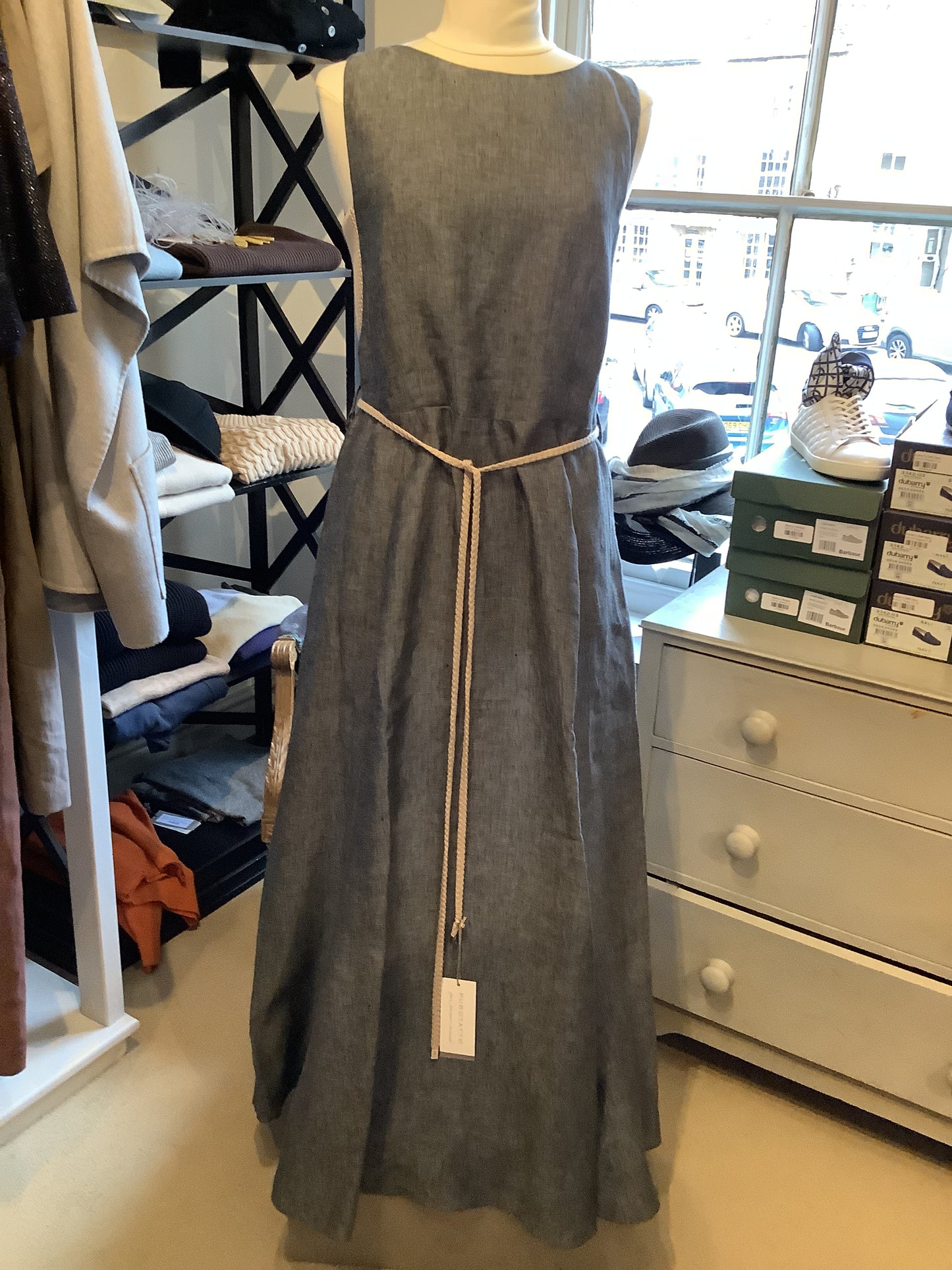 Purotatto Linen Dress Grigio