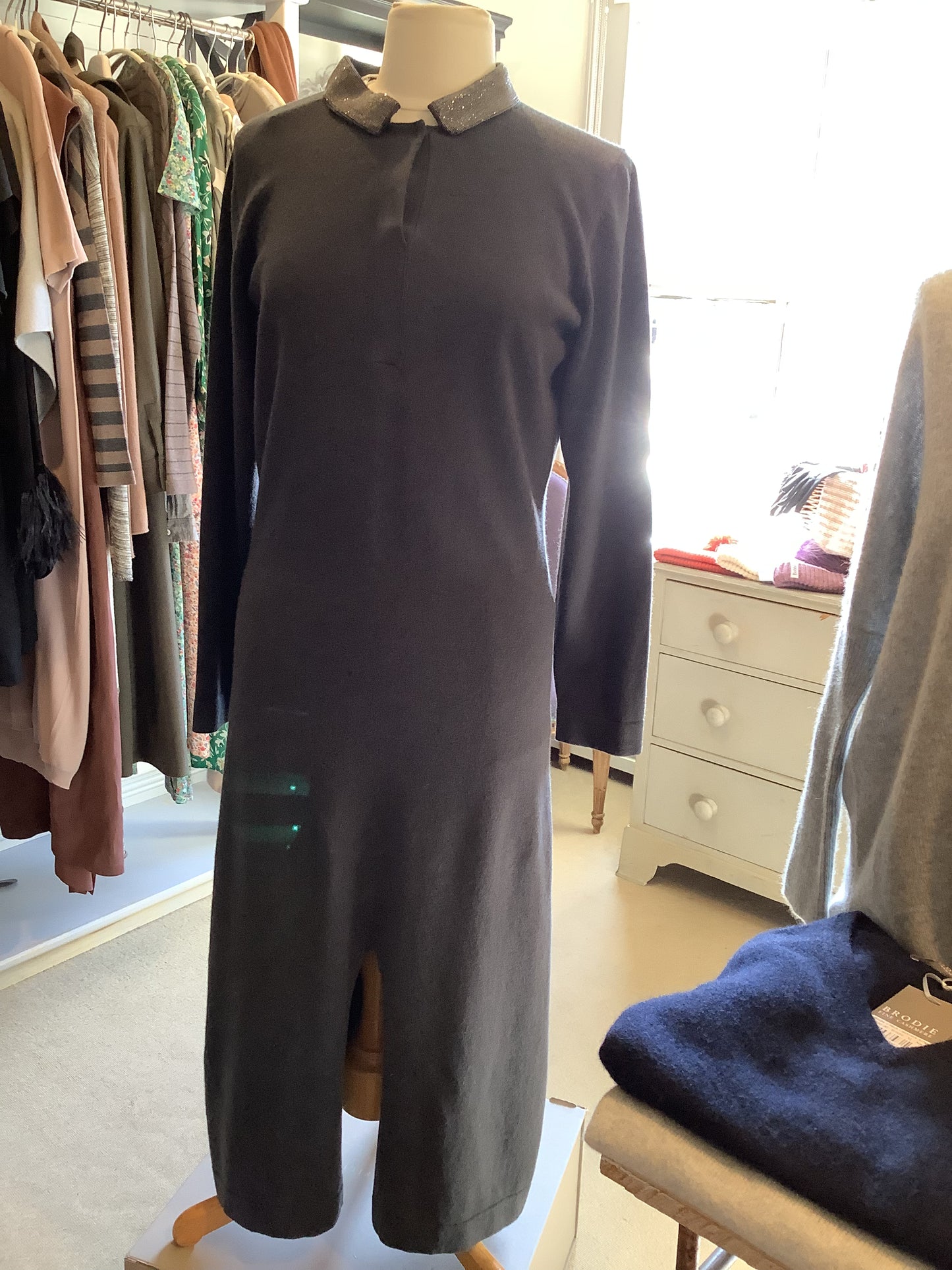 Fabiana filippi Long Knit Sparkle Collar Dress
