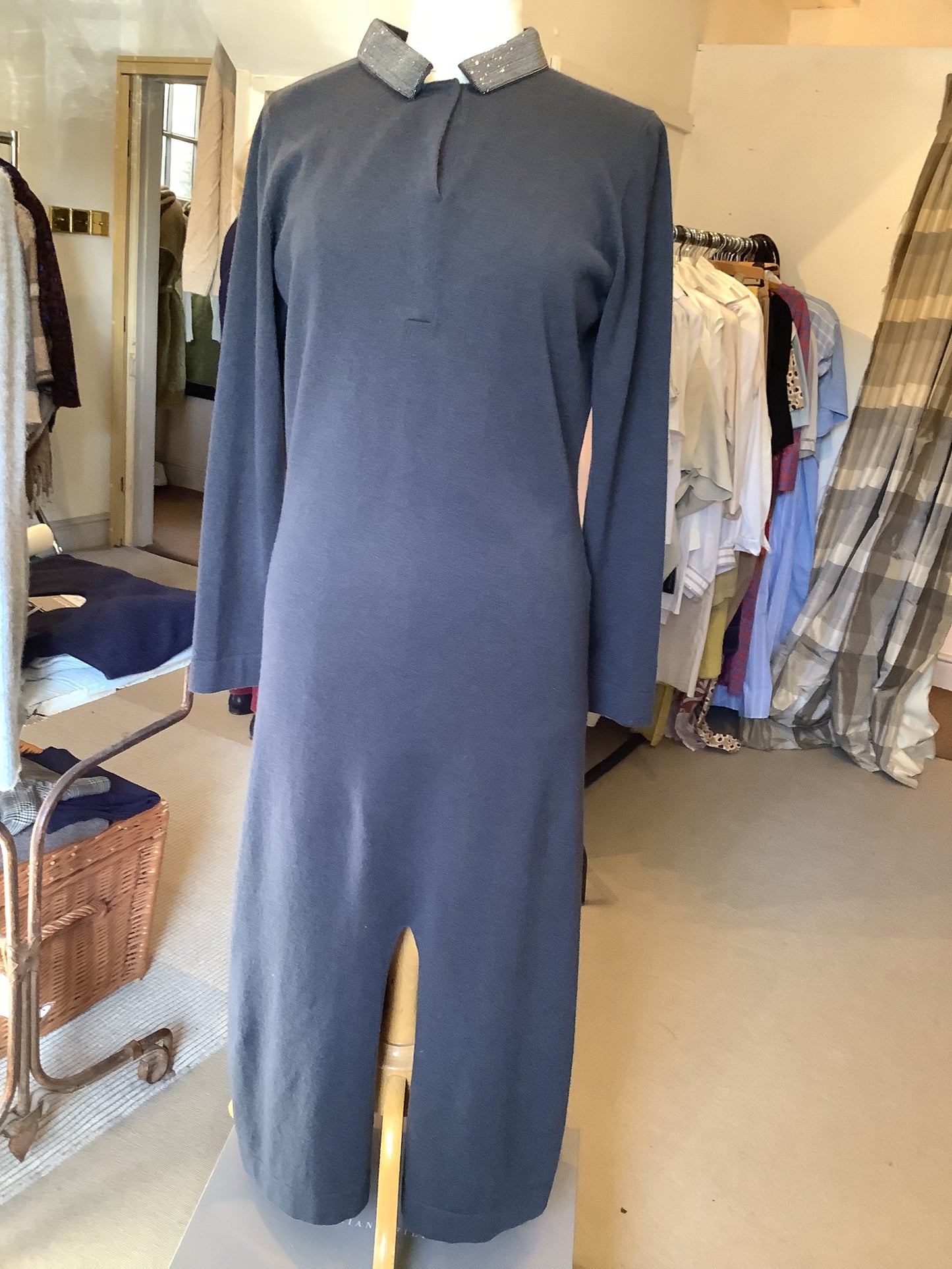Fabiana filippi Long Knit Sparkle Collar Dress