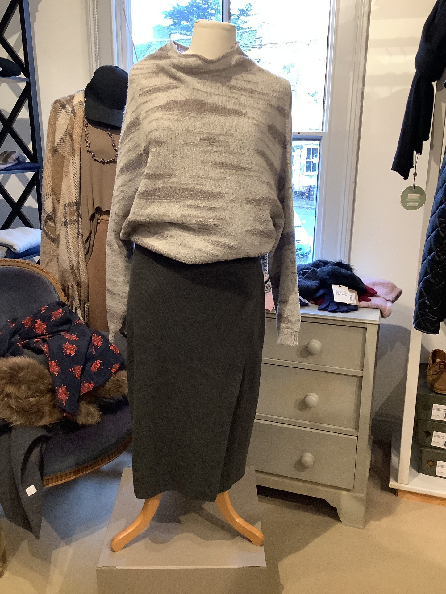 Fabiana Filippi Wrapover wool and silk skirt
