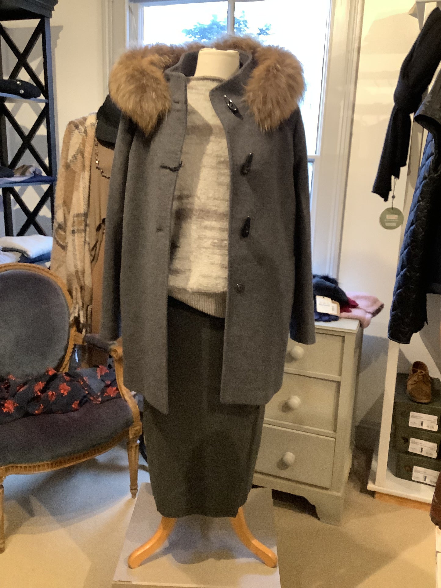 Fabiana Filippi Wrapover wool and silk skirt