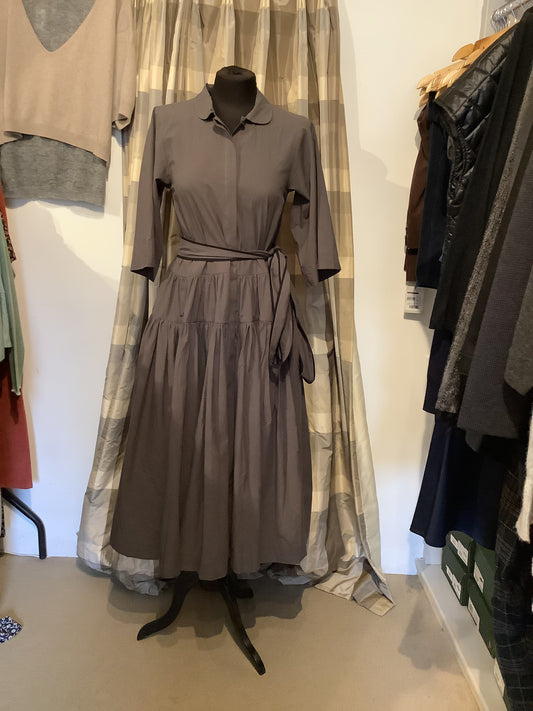 Les Filles D'ailleurs Grey Round Collar Dress