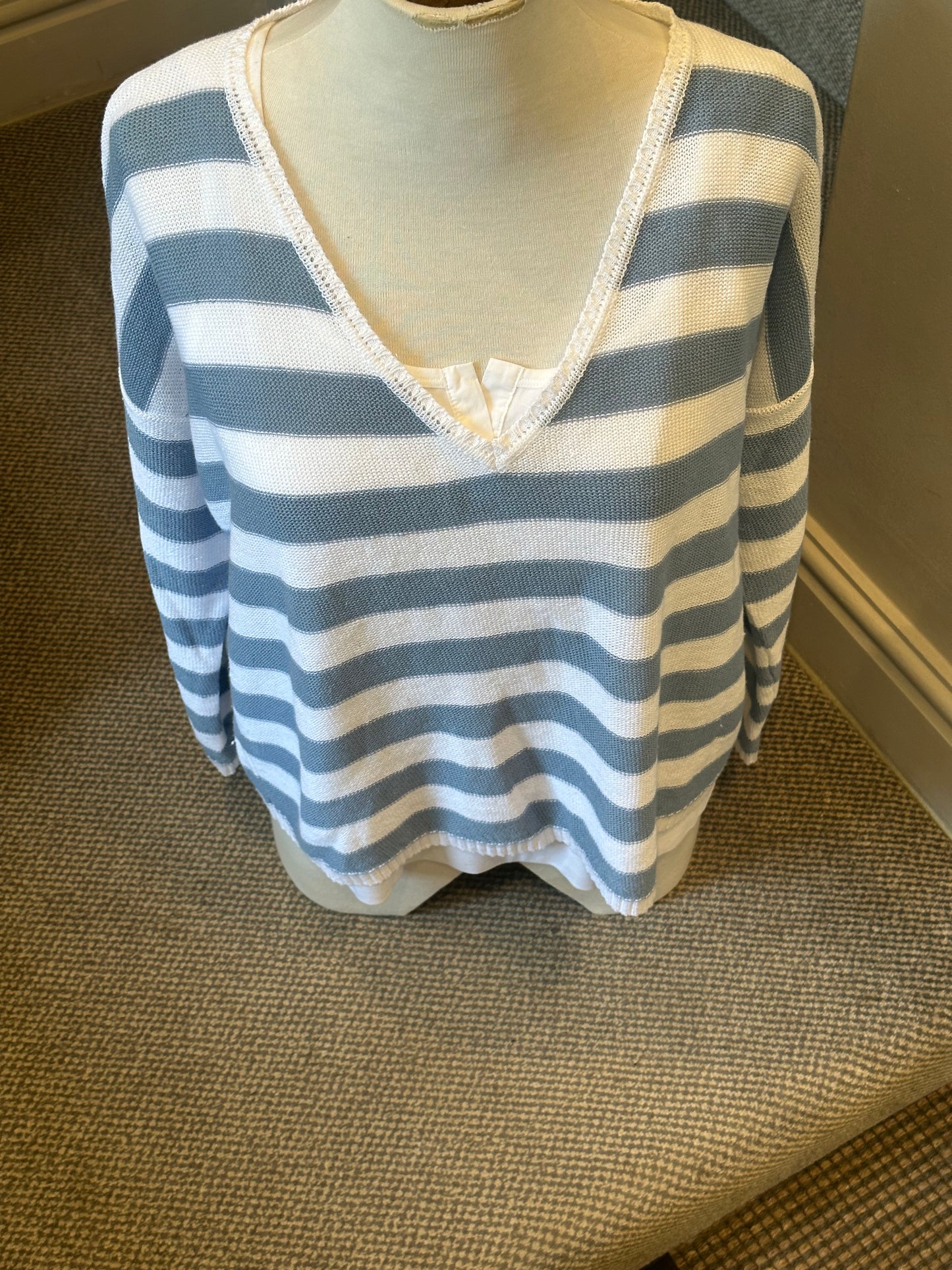 Rosso Linen Stripe Sweater