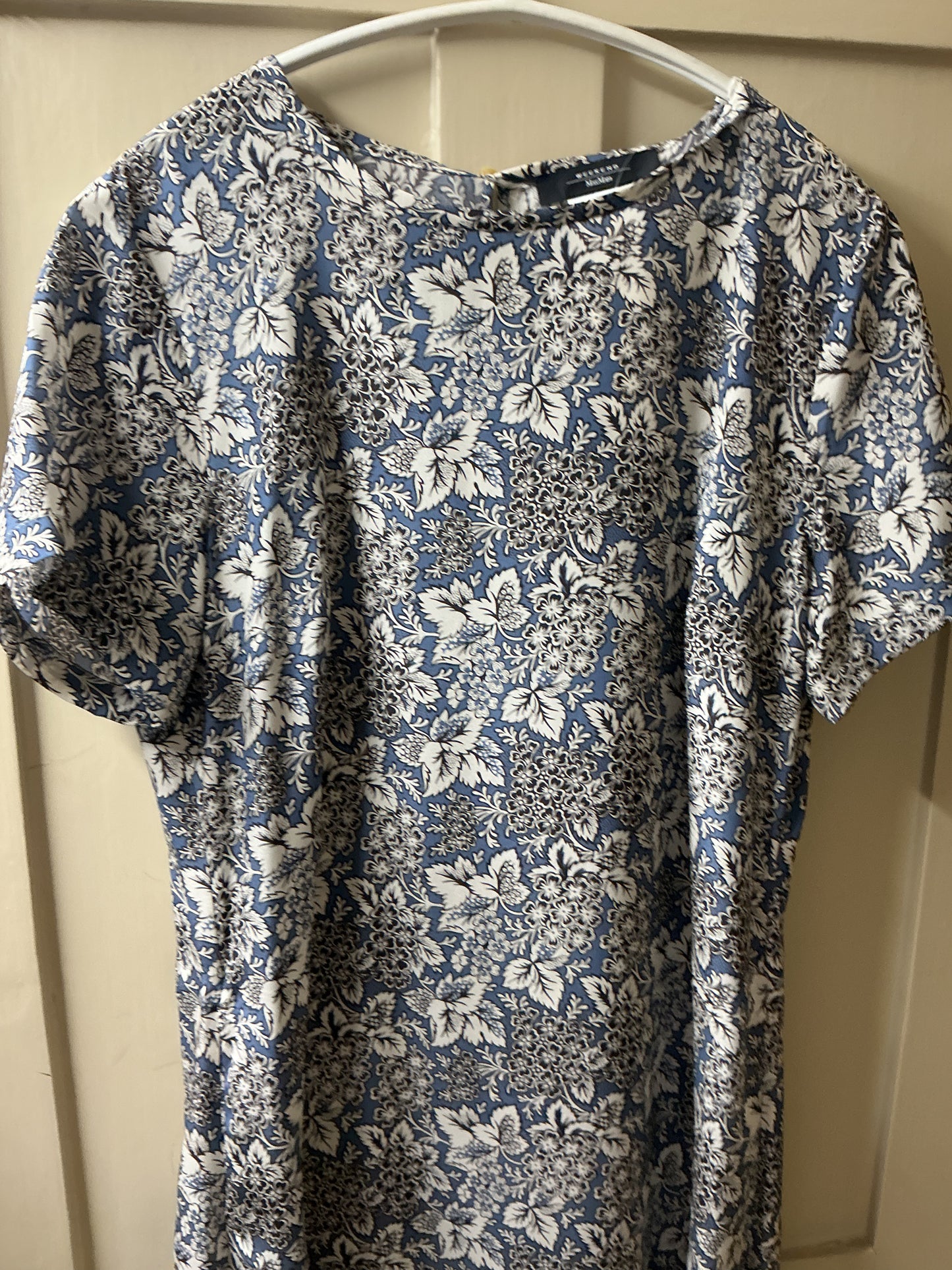 Maxmara Crespo Blue Floral Silk Dress